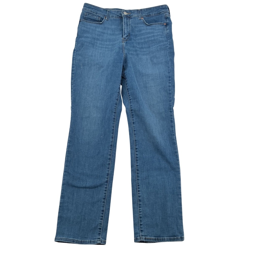 Signature Levi Strauss Mom Jeans Wms 14 Blue High Rise Straight Shaping Denim